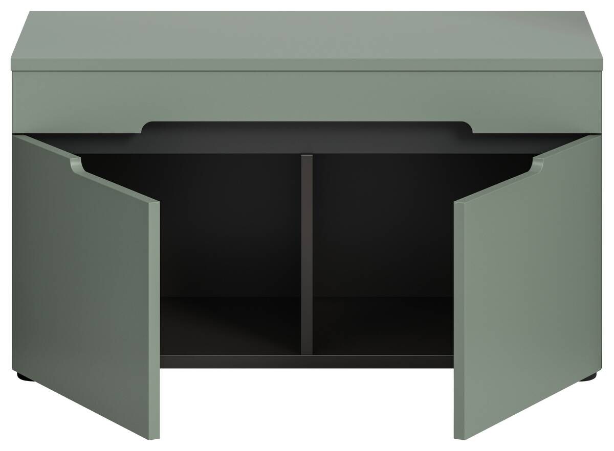 Sitzbank Canu grün basaltgrau Nachbildung B/H/T: ca. 80x45x37 cm