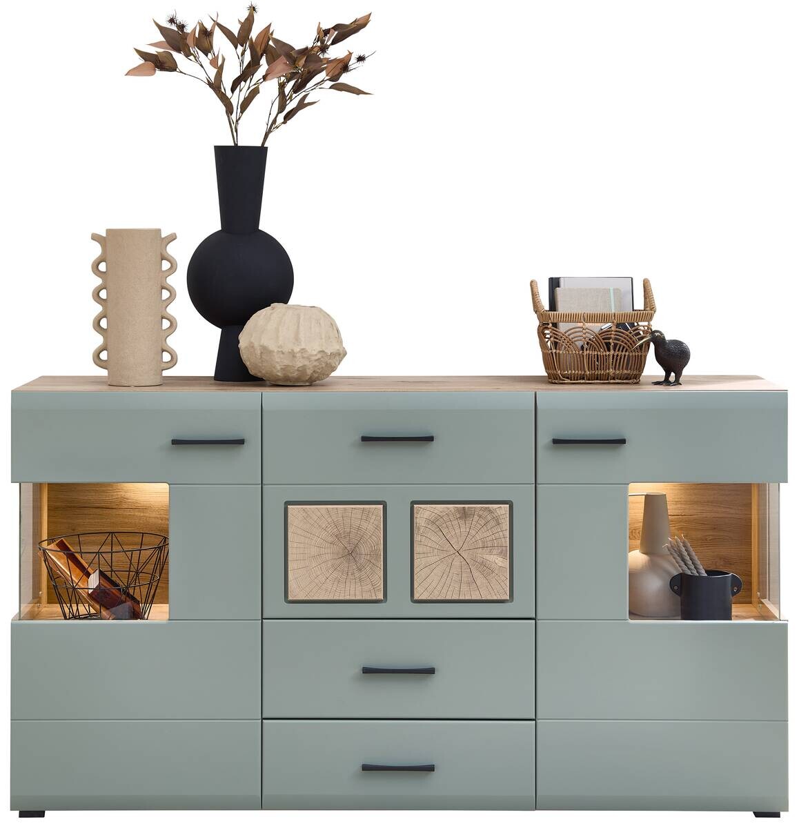 Sideboard Fun Plus 2 salbei Oak Eiche Viking Nachbildung B/H/T: ca. 170x94x42 cm