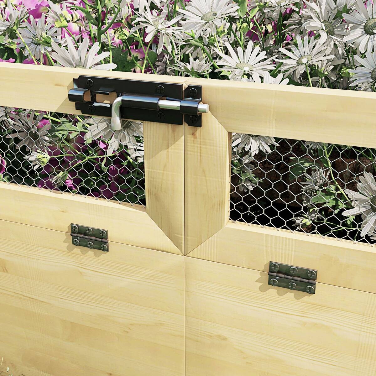 Outsunny Hochbeet natur Edelstahl B/H/L: ca. 98,5x183x95 cm