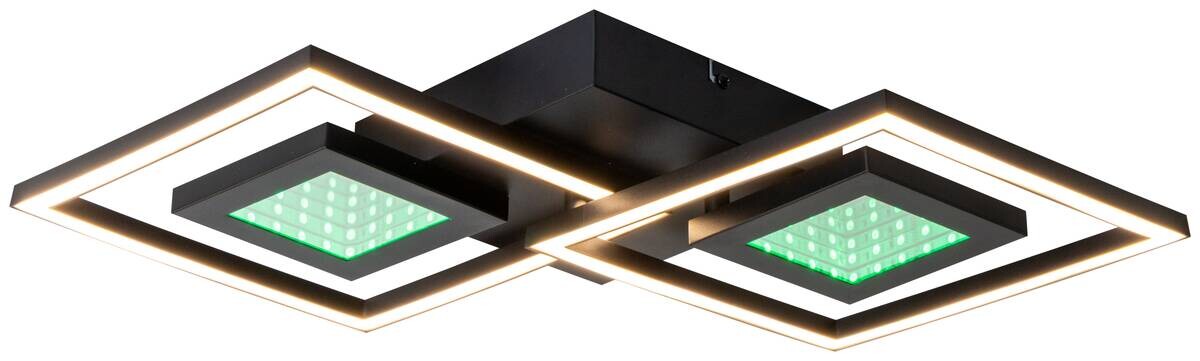 Deckenleuchte schwarz Metall B/H/L: ca. 35x6x64 cm