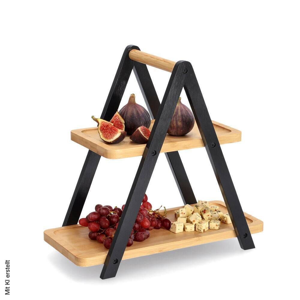 Zeller Etagere schwarz Bambus B/H/L: ca. 172x32x34 cm