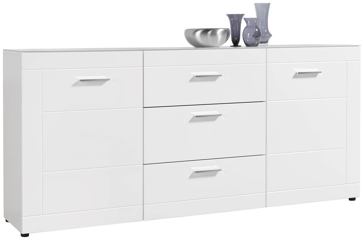 Sideboard Atlanta weiß Hochglanz perlweiß Optik B/H/T: ca. 192x88x40 cm | weiß | 192,00/88,00/40,00 cm