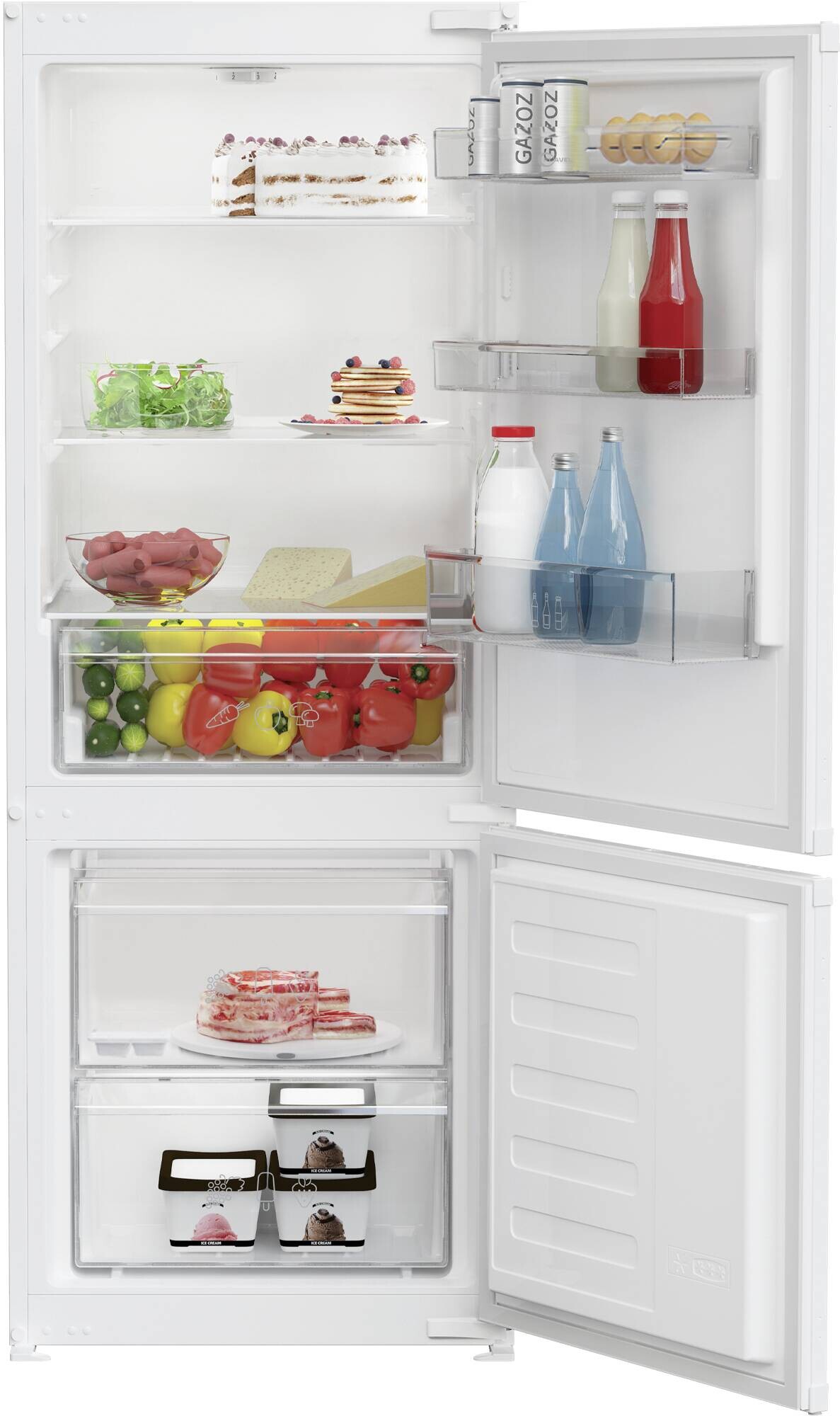 FLAVEL Einbaukühl-/Gefrierkombination FCSI1454SN weiß B/H/T: ca. 54x144x54,5 cm