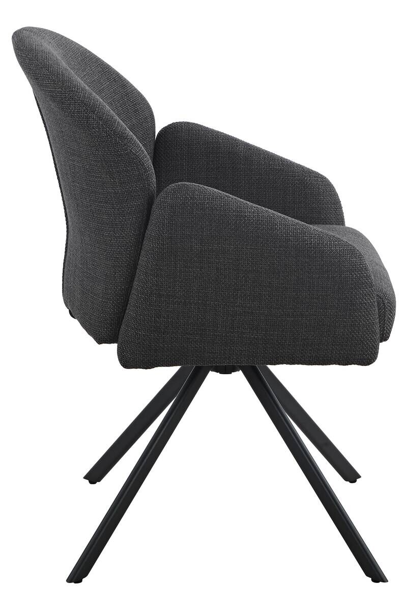 Drehstuhl Holly anthrazit Microfaser Webstoff B/H/T: ca. 57x84x61 cm