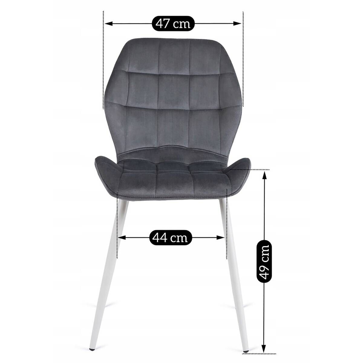 Stuhl LUCKY grau Velourstoff B/H/T: ca. 47x86x58 cm