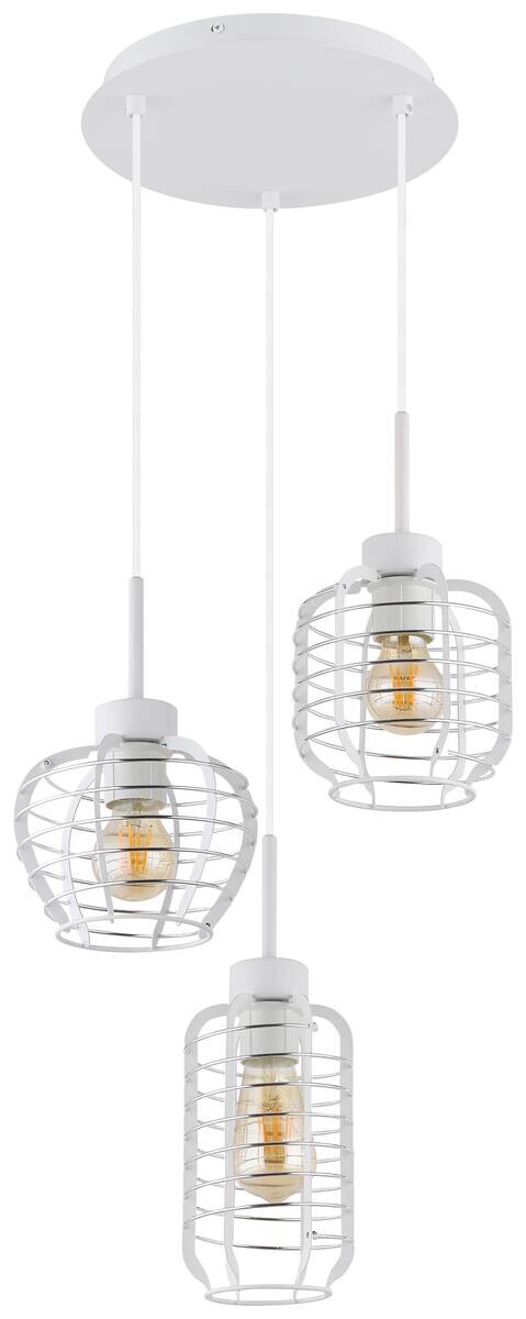 GLOBO Hängeleuchte weiß Chrom Aluminium Metall B/H/L: ca. 37x39,5x37 cm E27 3 Brennstellen