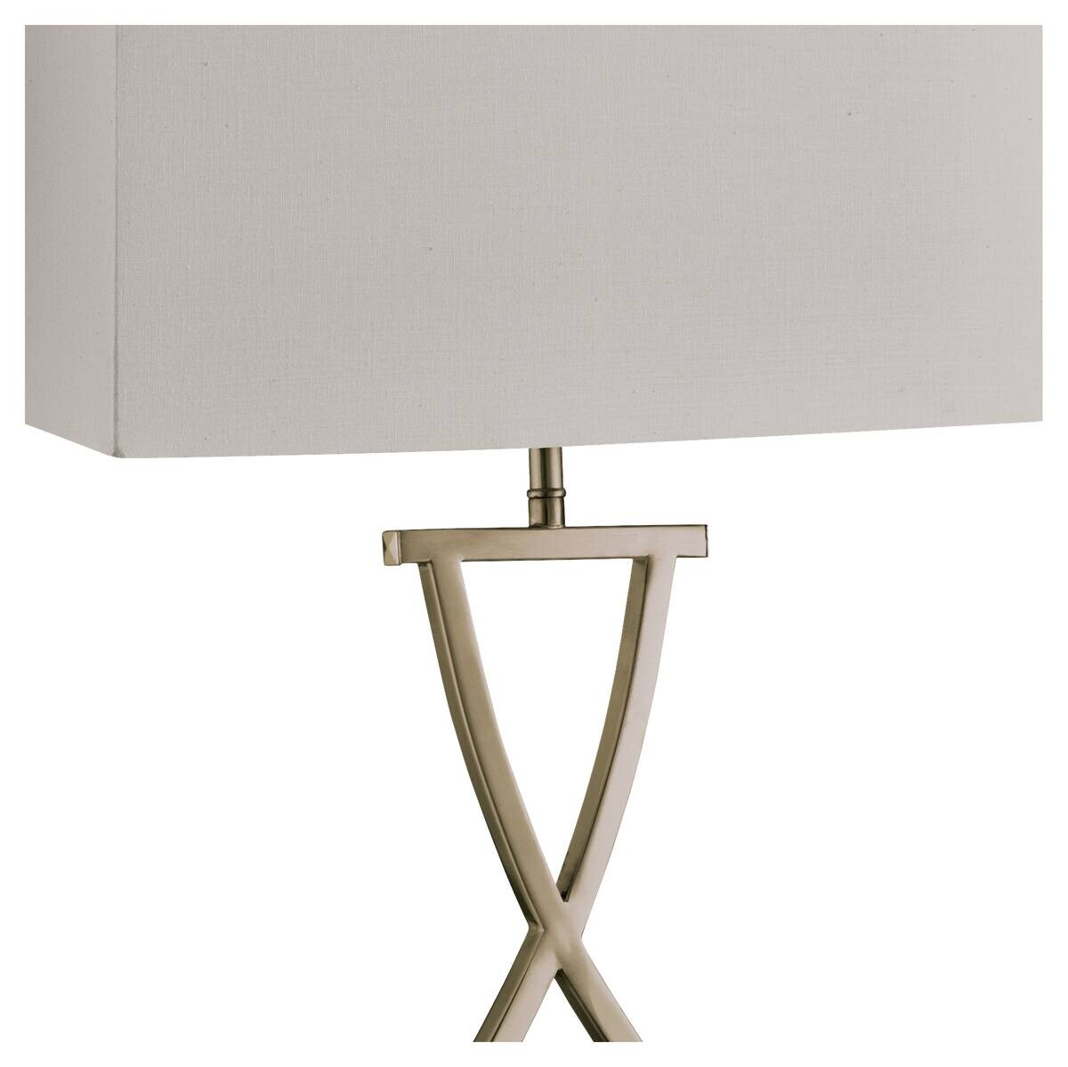 Searchlight Tischlampe Club messing weiß Stahl B/H/L: ca. 20x48,5x31 cm E14 1 Brennstellen