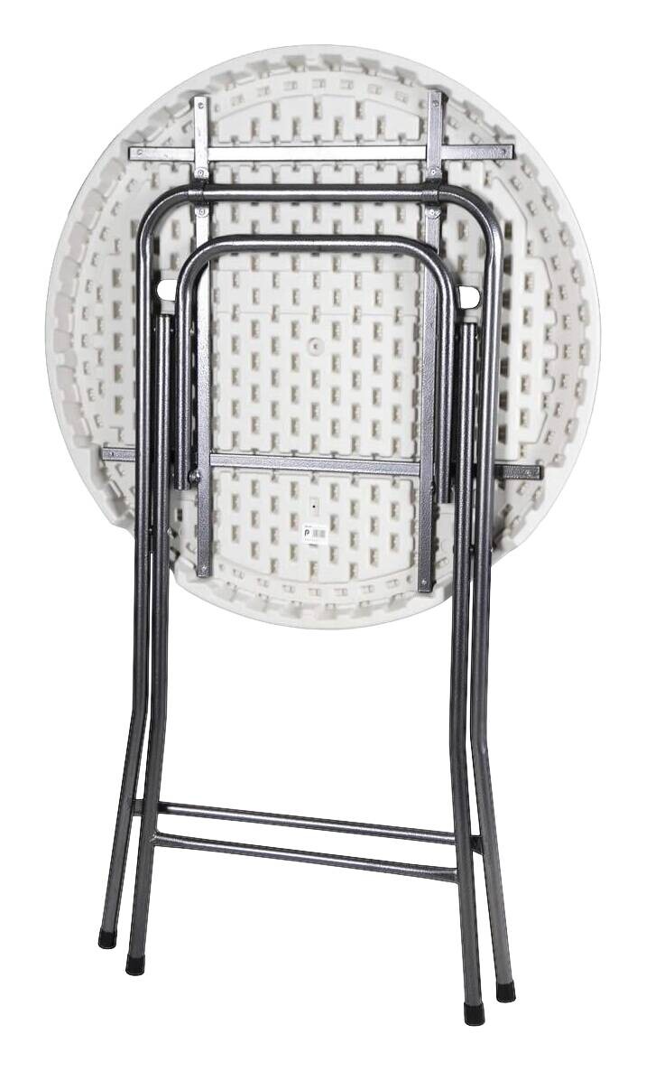 VCM Stehtisch weiß Metall H/D: ca. 110x80 cm