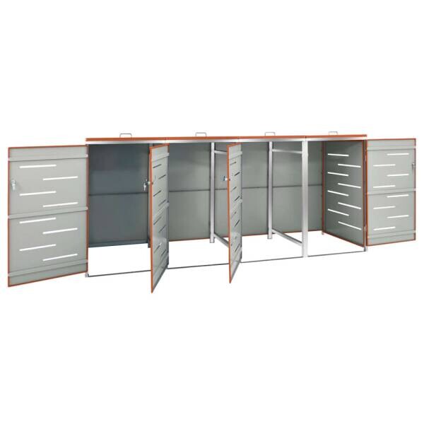 vidaXL Mülltonnenbox orange B/H/T: ca. 276,5x112,5x77,5 cm