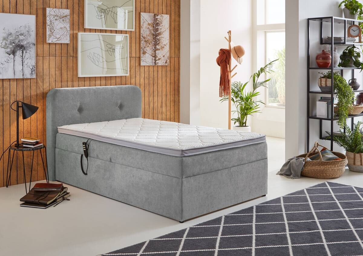 Boxbett Gabriola Silbergrau Liegefläche B/L: ca. 120x200 cm