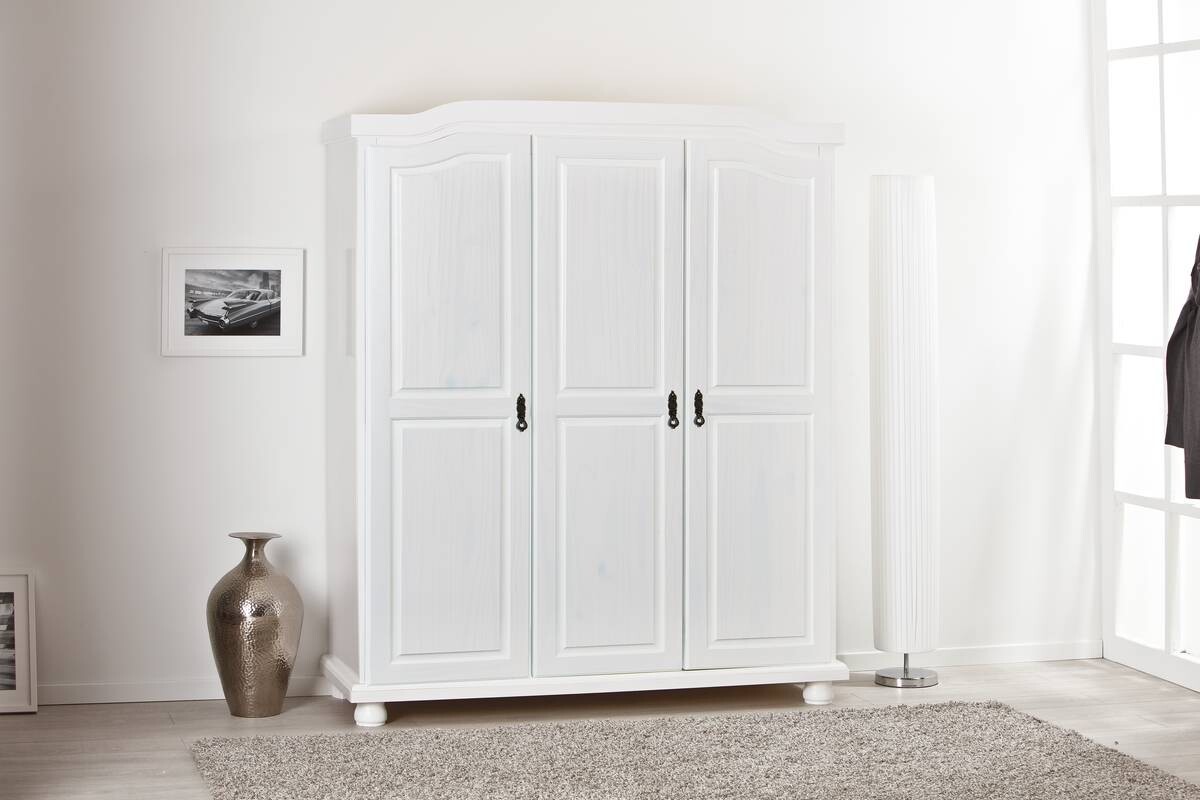 Kleiderschrank Bastian weiß B/H/T: ca. 150x180x56 cm