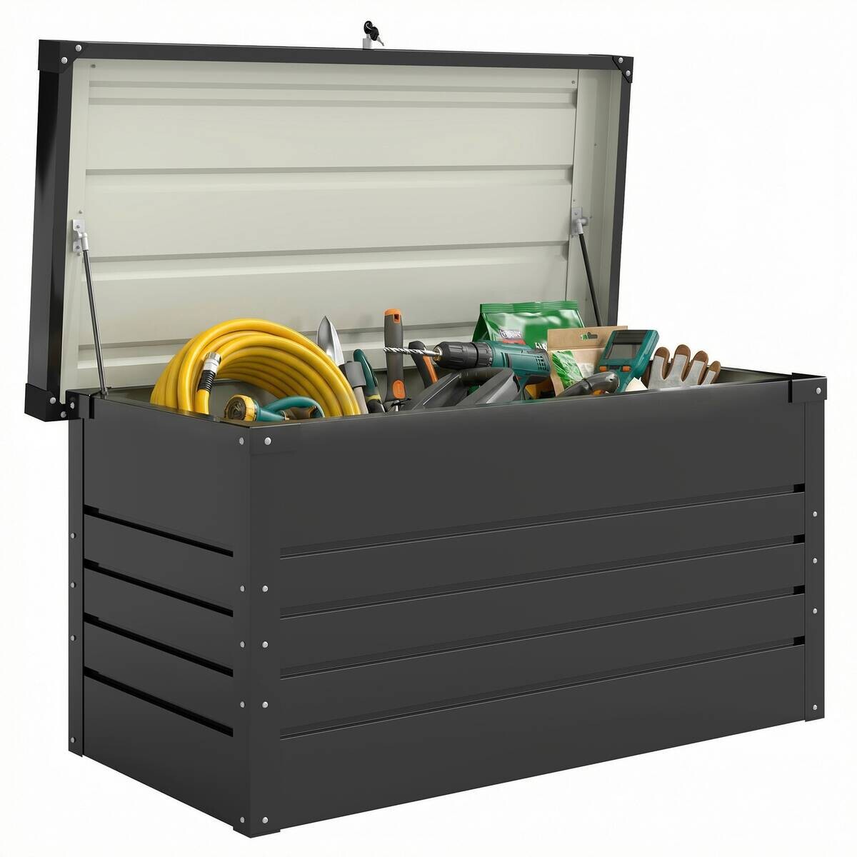 Outsunny Aufbewahrungsbox grau Stahl B/H/L: ca. 61x62x120 cm