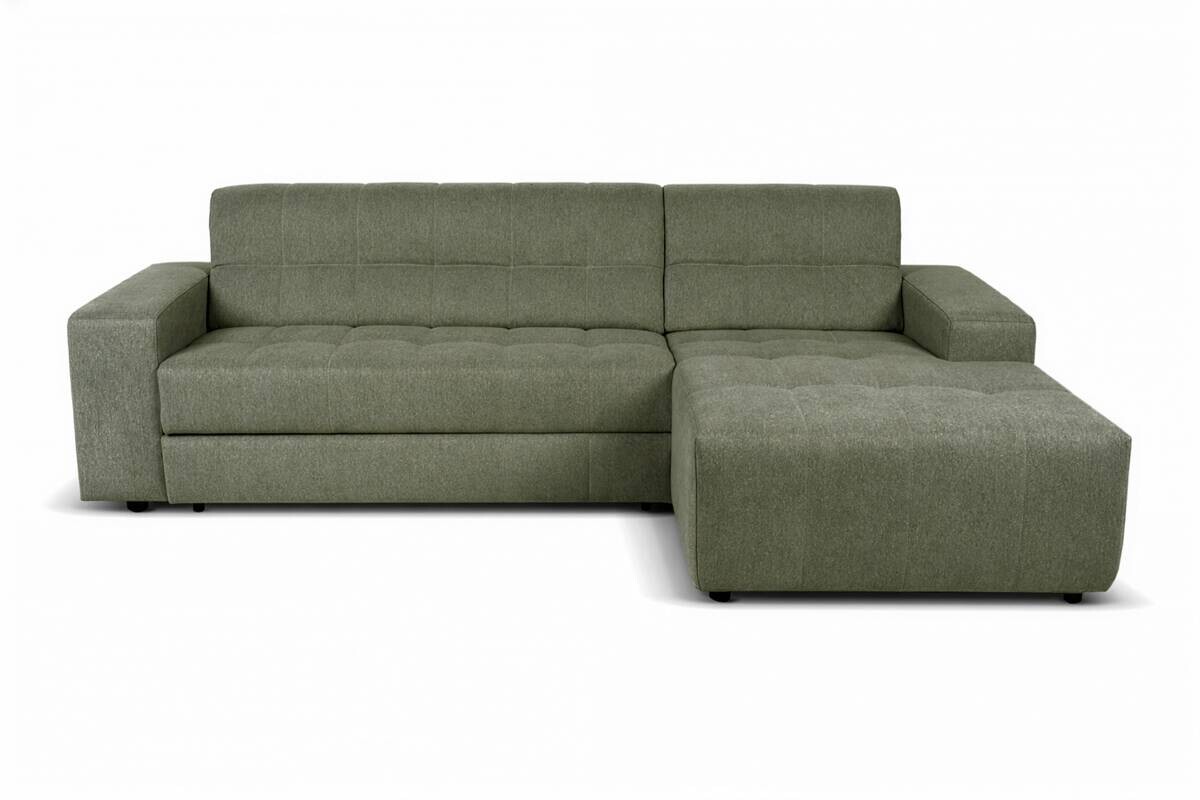 Ecksofa mit Bettfunktion grün Flachgewebe B/H/T: ca. 267x93x163 cm