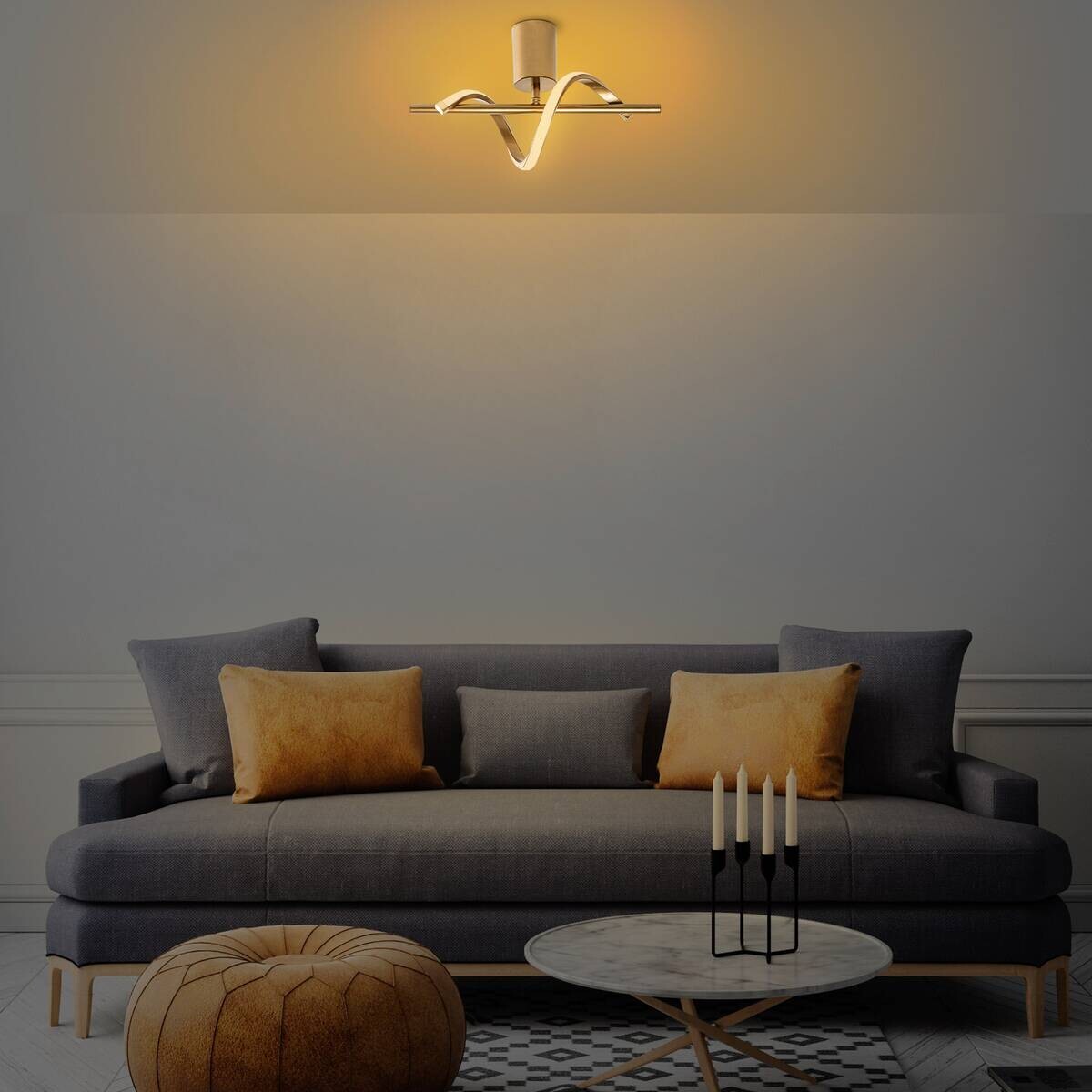 Opviq Deckenleuchte gold Metall B/H/T/L: ca. 41x16x25x41 cm