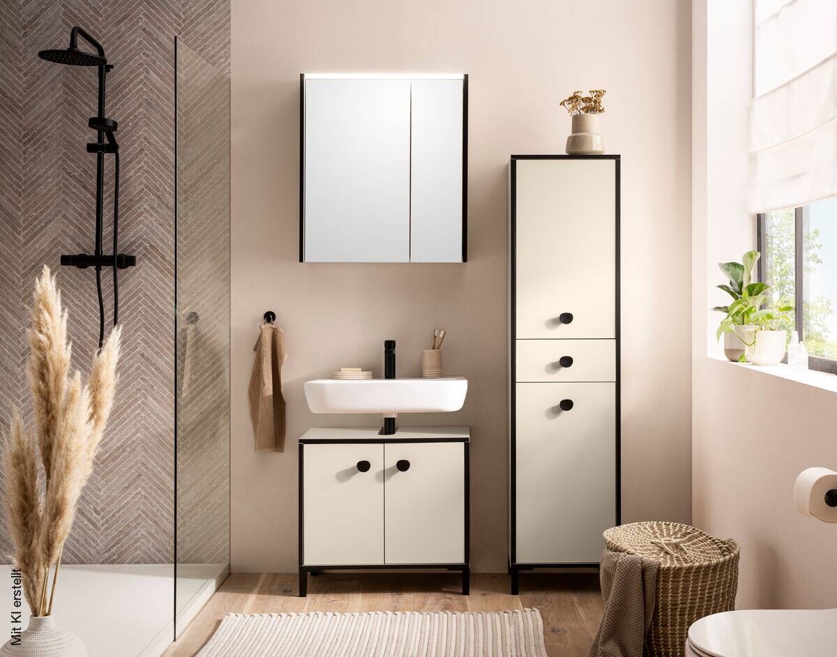 Spiegelschrank Edda creme B/H/T: ca. 63,5x72,4x17,5 cm