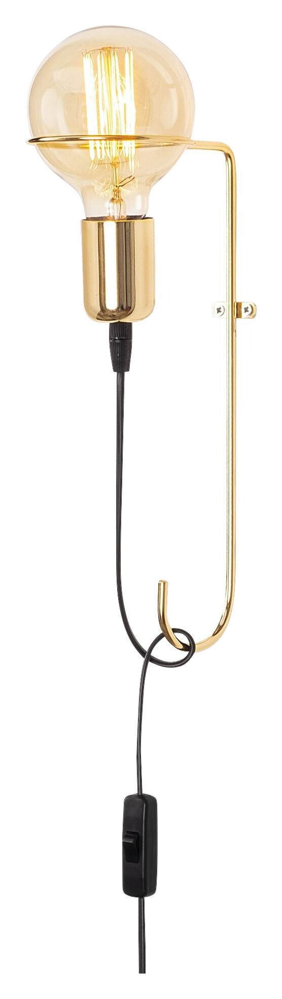 Opviq Wandleuchte Pota gold Eisen B/H/T/L: ca. 15x30x15x9 cm E27 1 Brennstellen