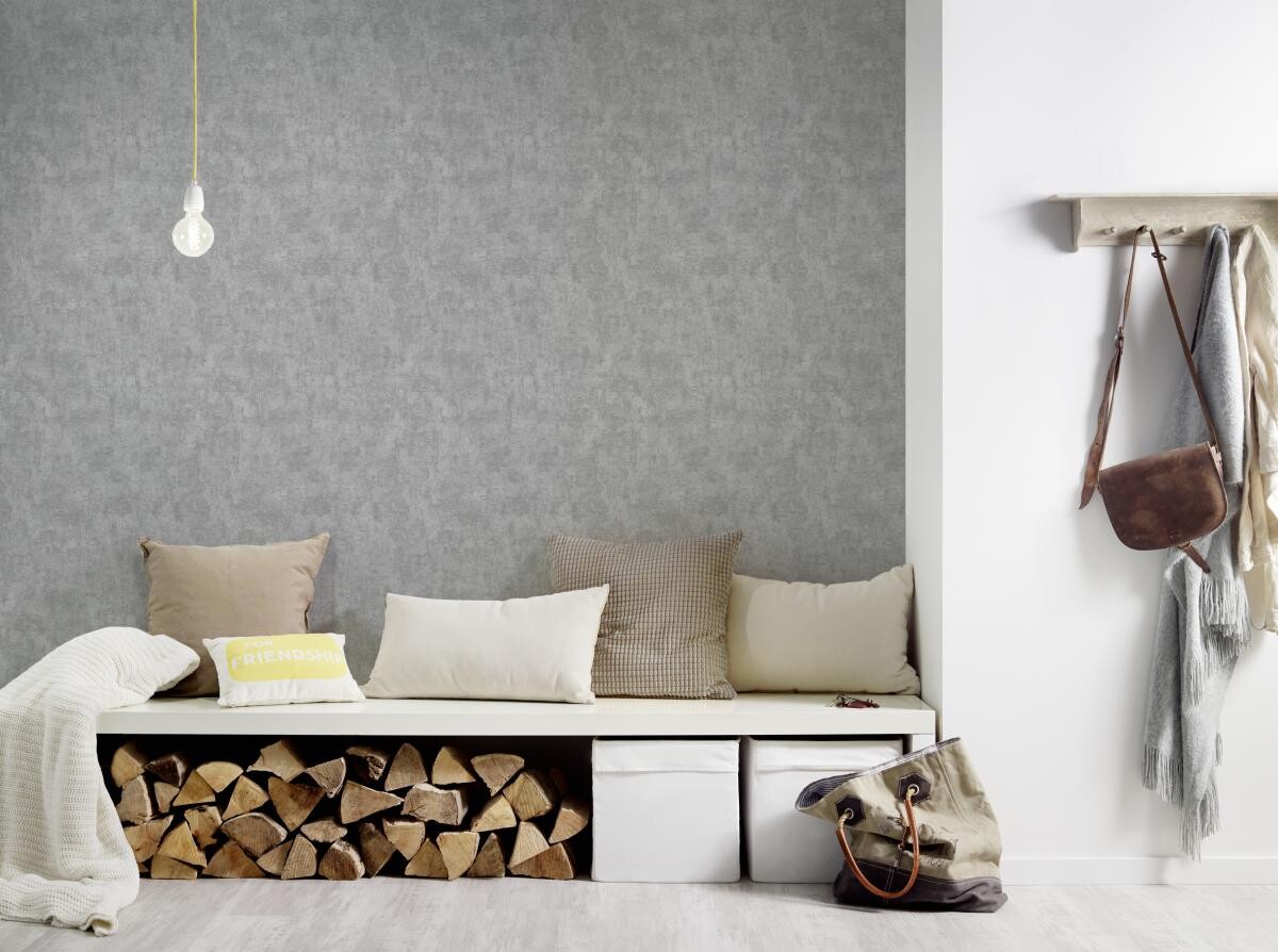 Vliestapete Betonoptik grau B/L: ca. 53x1005 cm