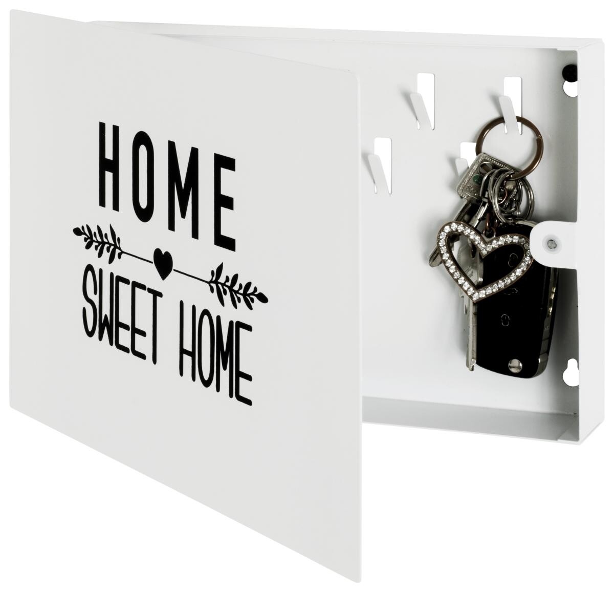 Schlüsselkasten weiß lackiert Metall B/H/T: ca. 28x19x4 cm