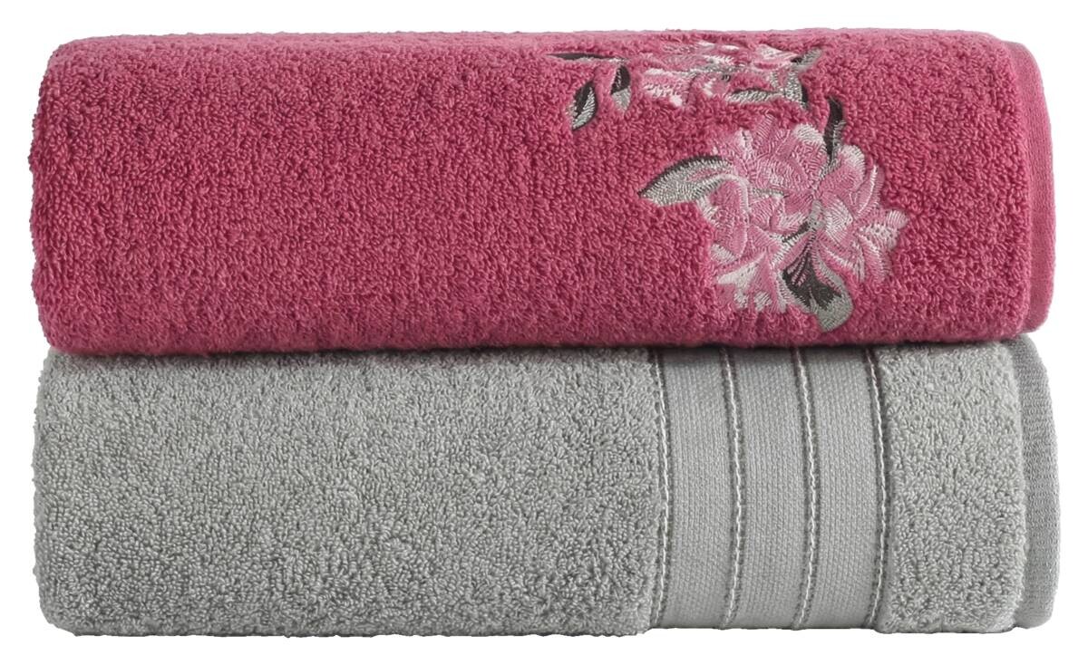 Mijolnir Frottier-Set grau rosa 100% Baumwolle B/L: ca. 50x90 cm
