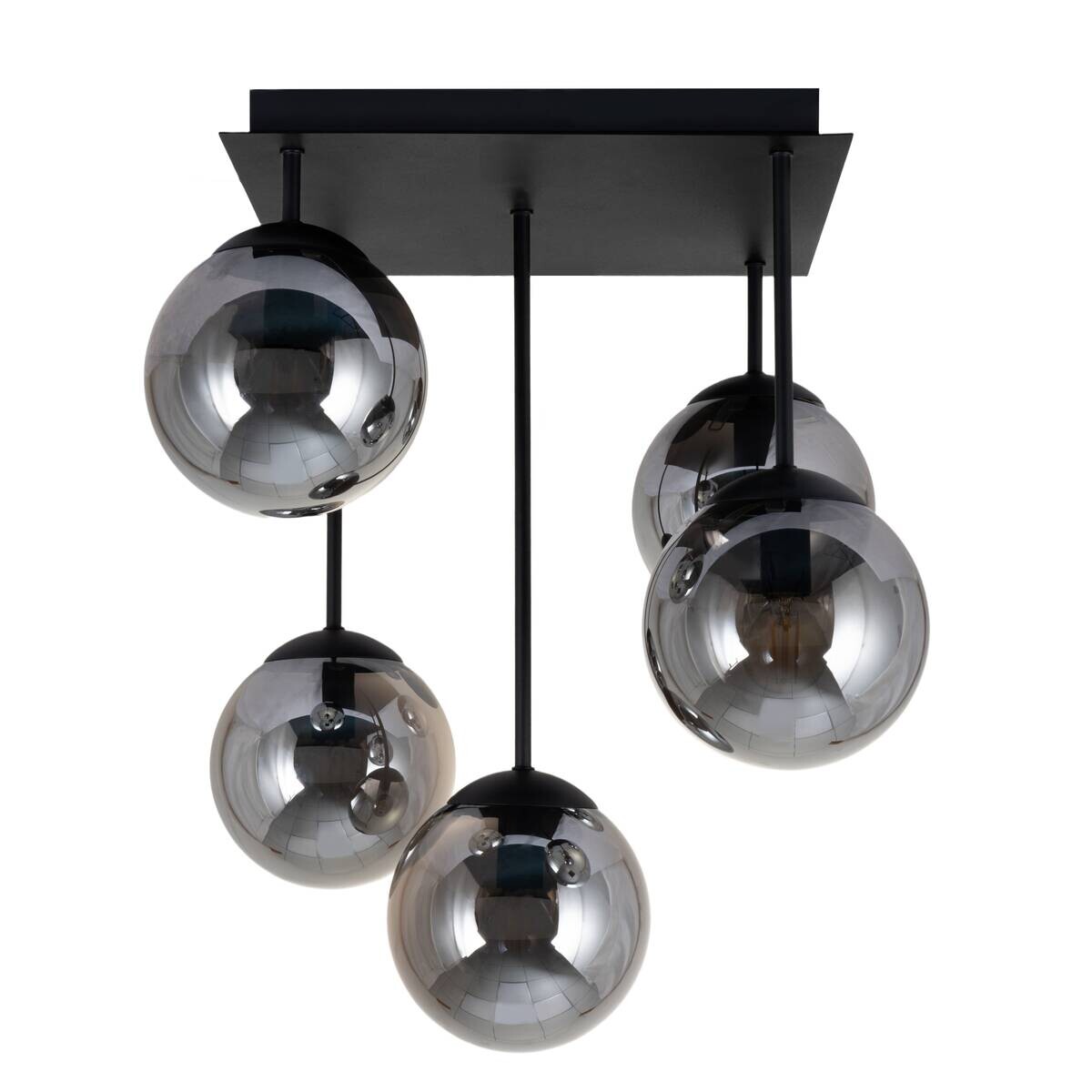 POCOline Deckenleuchte Space schwarz Glas B/H/T: ca. 40x50x40 cm E14 5 Brennstellen