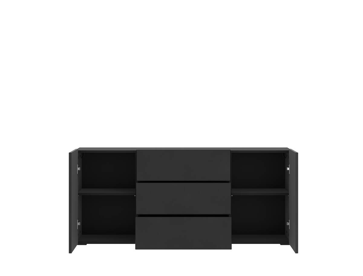 Sideboard Otis schwarz matt schwarz Hochglanz B/H/T: ca. 140x62x35 cm