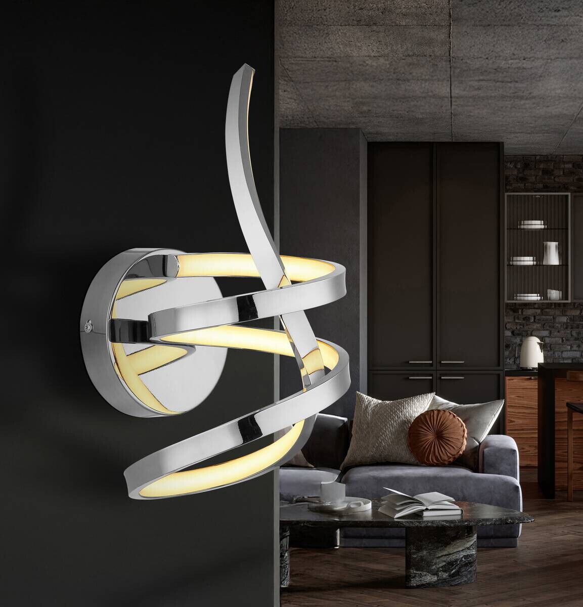 GLOBO Deckenleuchte Opal Chrom Aluminium Metall H: ca. 35 cm 1 Brennstellen