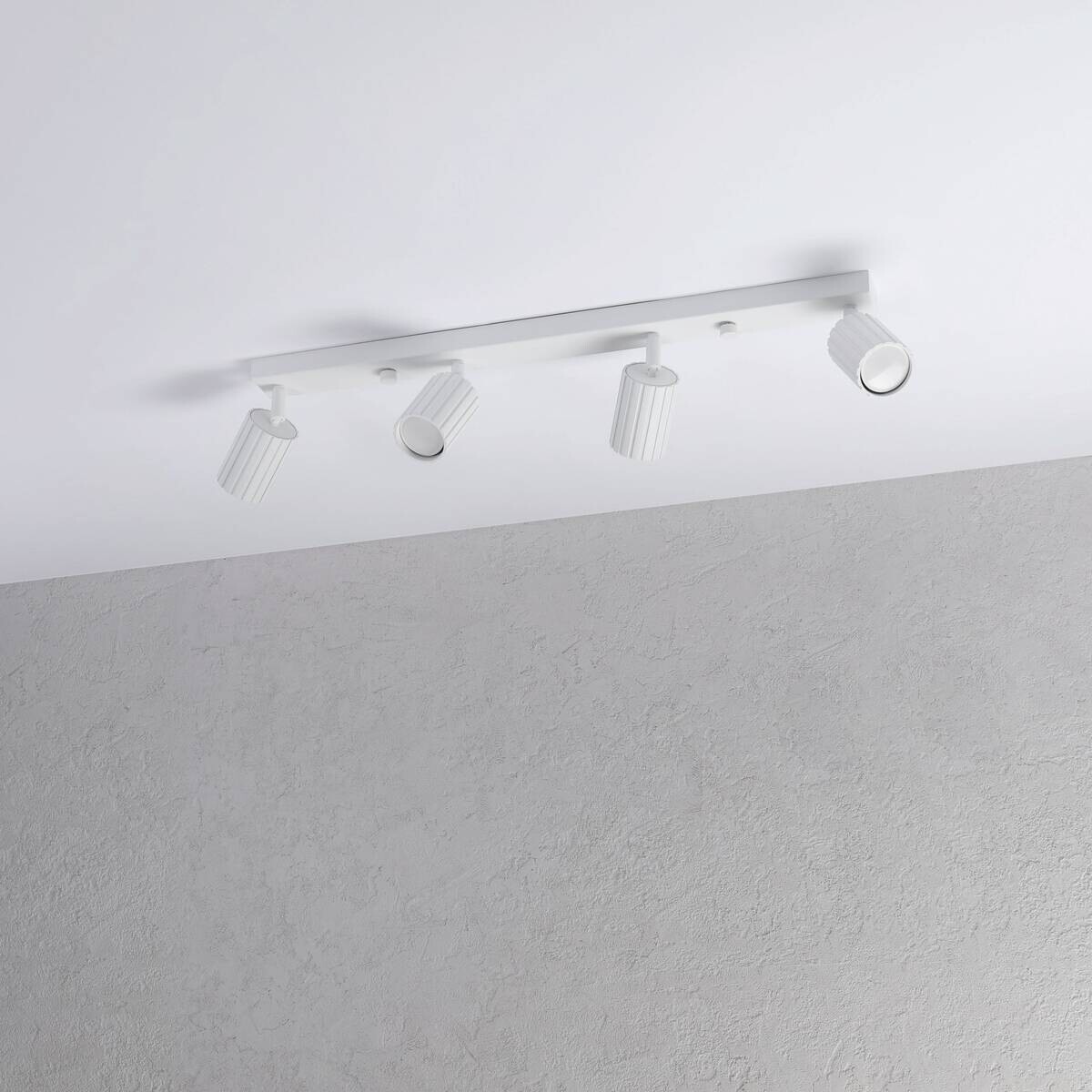 Lamkur Strahler Prisma weiß Stahl B/H/L: ca. 6,5x16,5x81 cm 4 Brennstellen