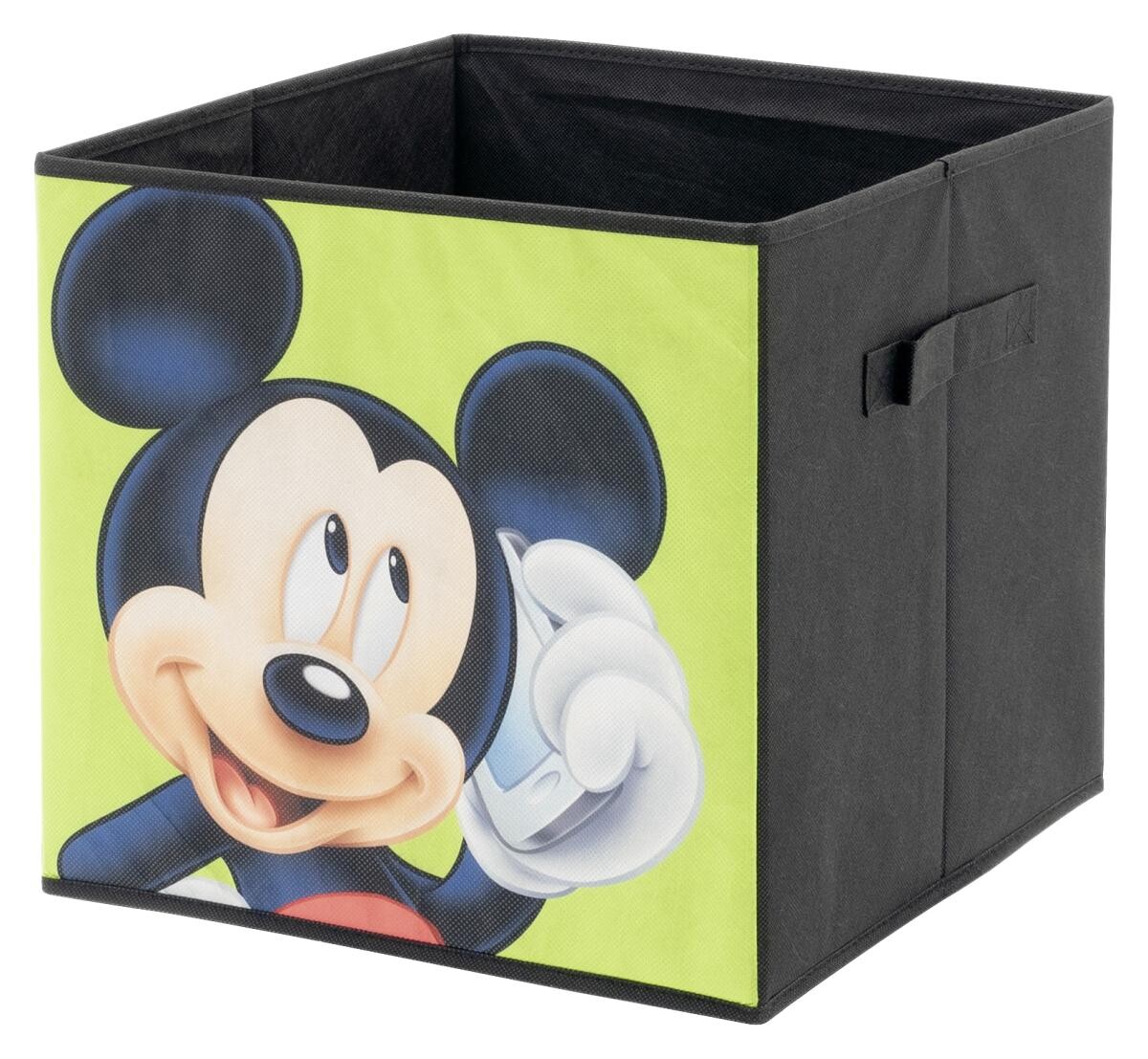 Stoffbox Mickey/Minnie schwarz B/H/T: ca. 32x32x32 cm