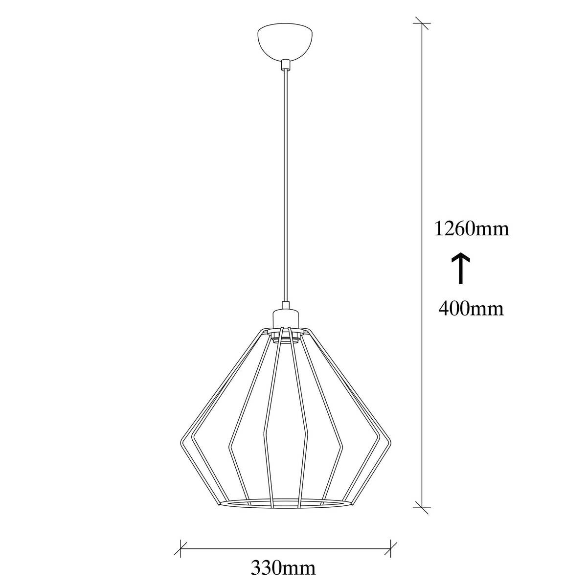 Opviq Pendelleuchte Maden schwarz B/H/T/L/D: ca. 33x126x33x33x33 cm E27 1 Brennstellen