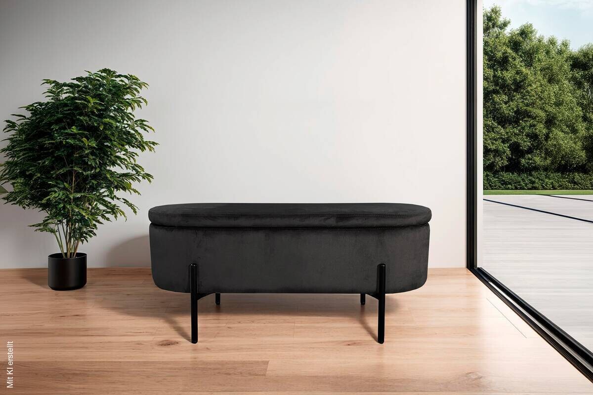 Bank NOVA schwarz Metall B/H/T: ca. 95x42x37,5 cm