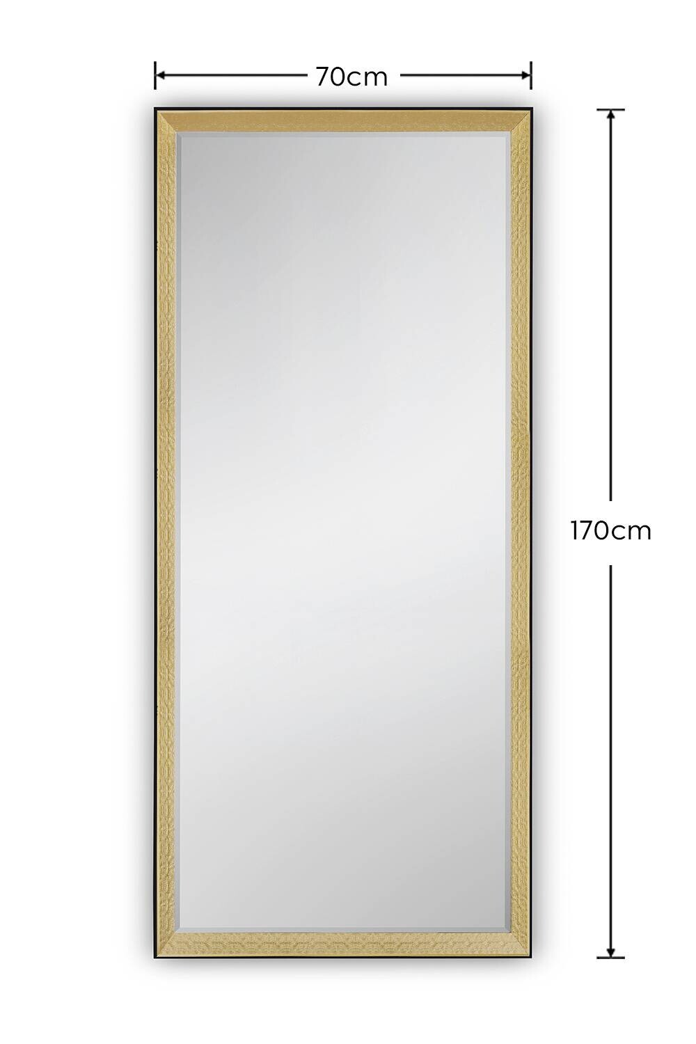 Rahmenspiegel Mara schwarz gold B/H: ca. 70x170 cm