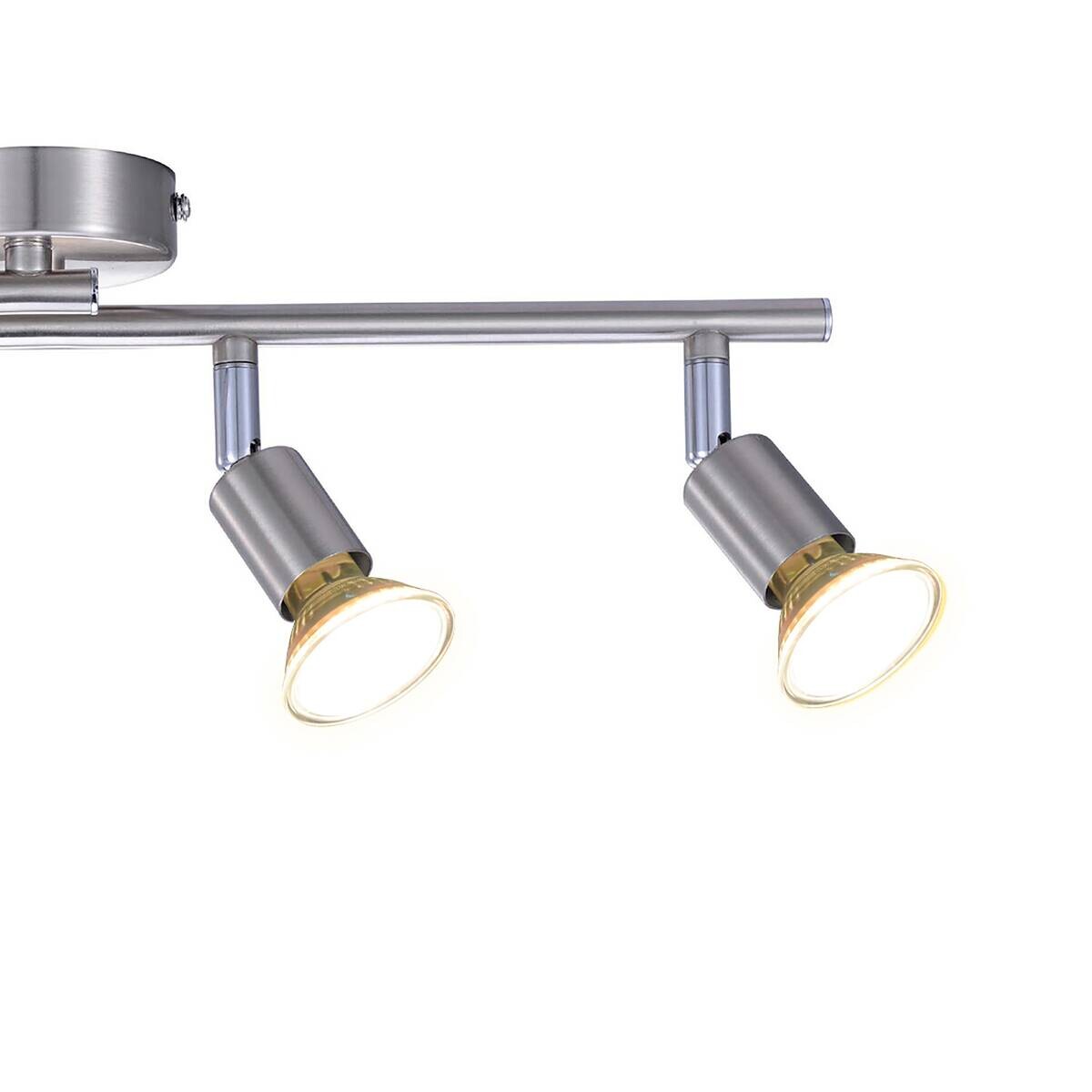 POCOline Spotbalken Boris nickel B/H/L: ca. 50x8x10 cm 4 Brennstellen