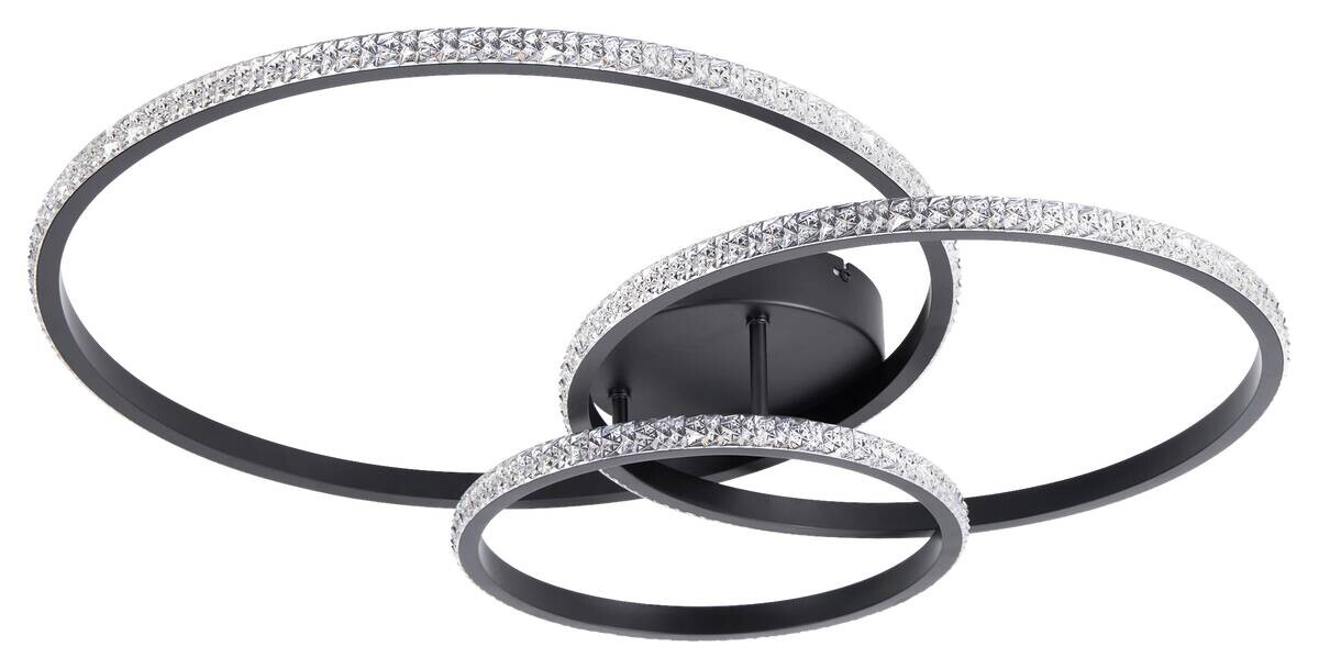 POCOline LED-Deckenleuchte Mica mattschwarz Metall Acryl B/H/L: ca. 50x12,5x77,5 cm