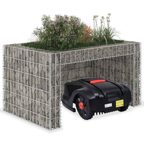 vidaXL Rasenmähergarage silber