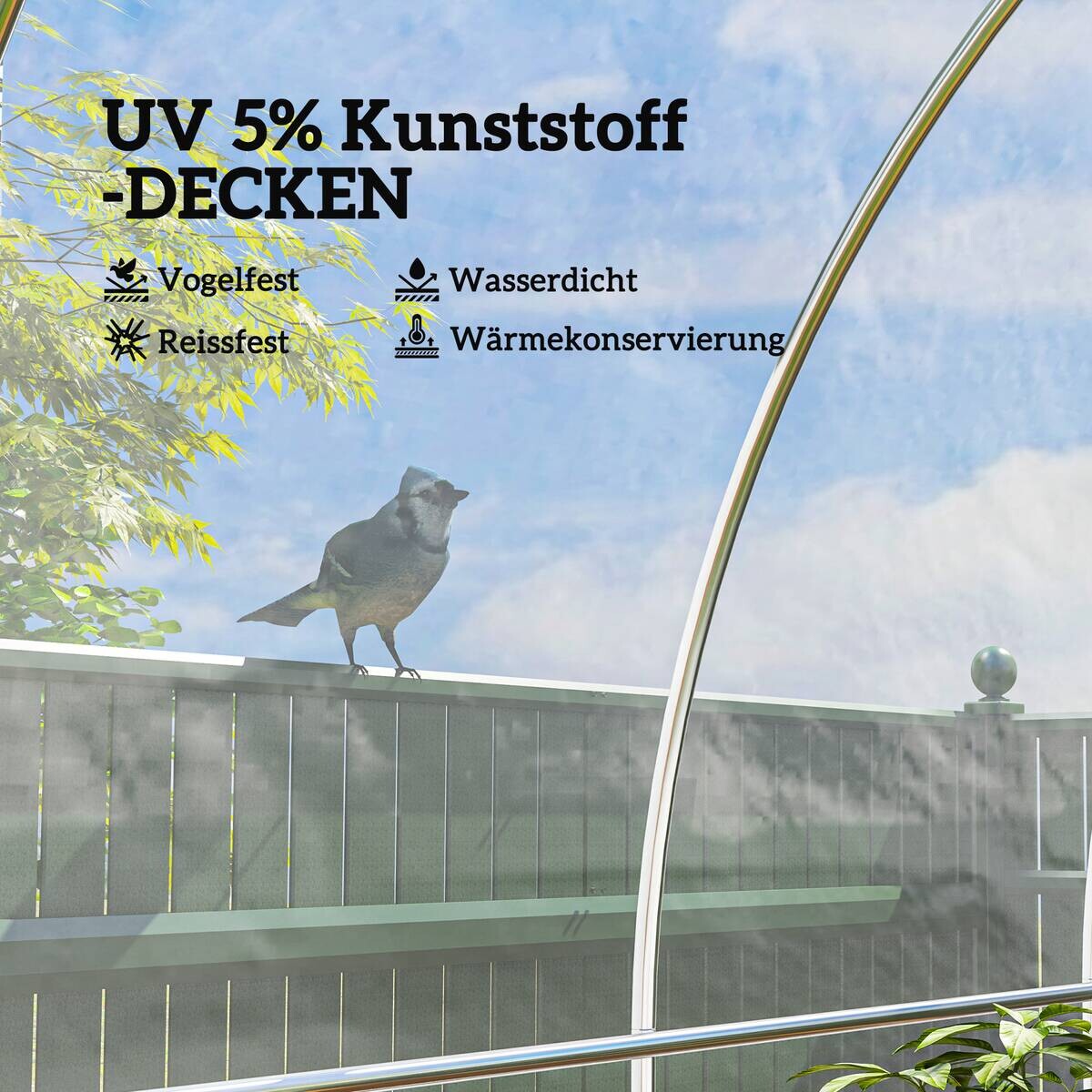 Outsunny Gewächshausfolie B/H/L: ca. 800x1x1000 cm