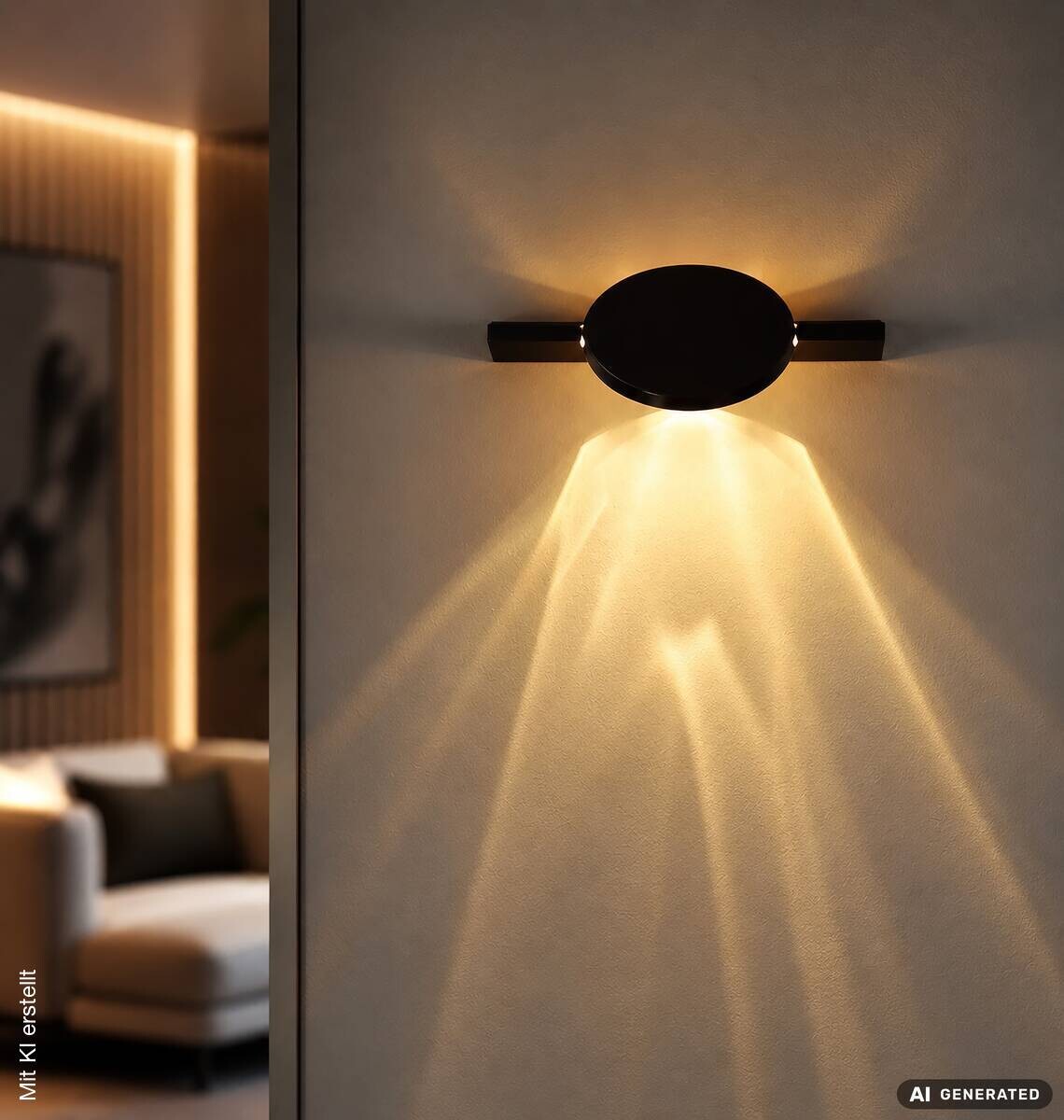 GLOBO LED-Wandleuchte schwarz Metall Aluminium B/H: ca. 15x28 cm 1 Brennstellen
