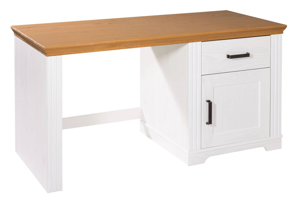 Schreibtisch Maluno weiß lackiert B/H/L: ca. 65x76x150 cm