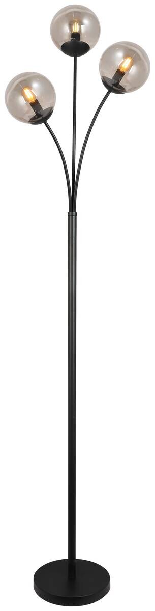 POCOline Stehlampe Space schwarz Glas B/H/T: ca. 37x180x37 cm E14 3 Brennstellen