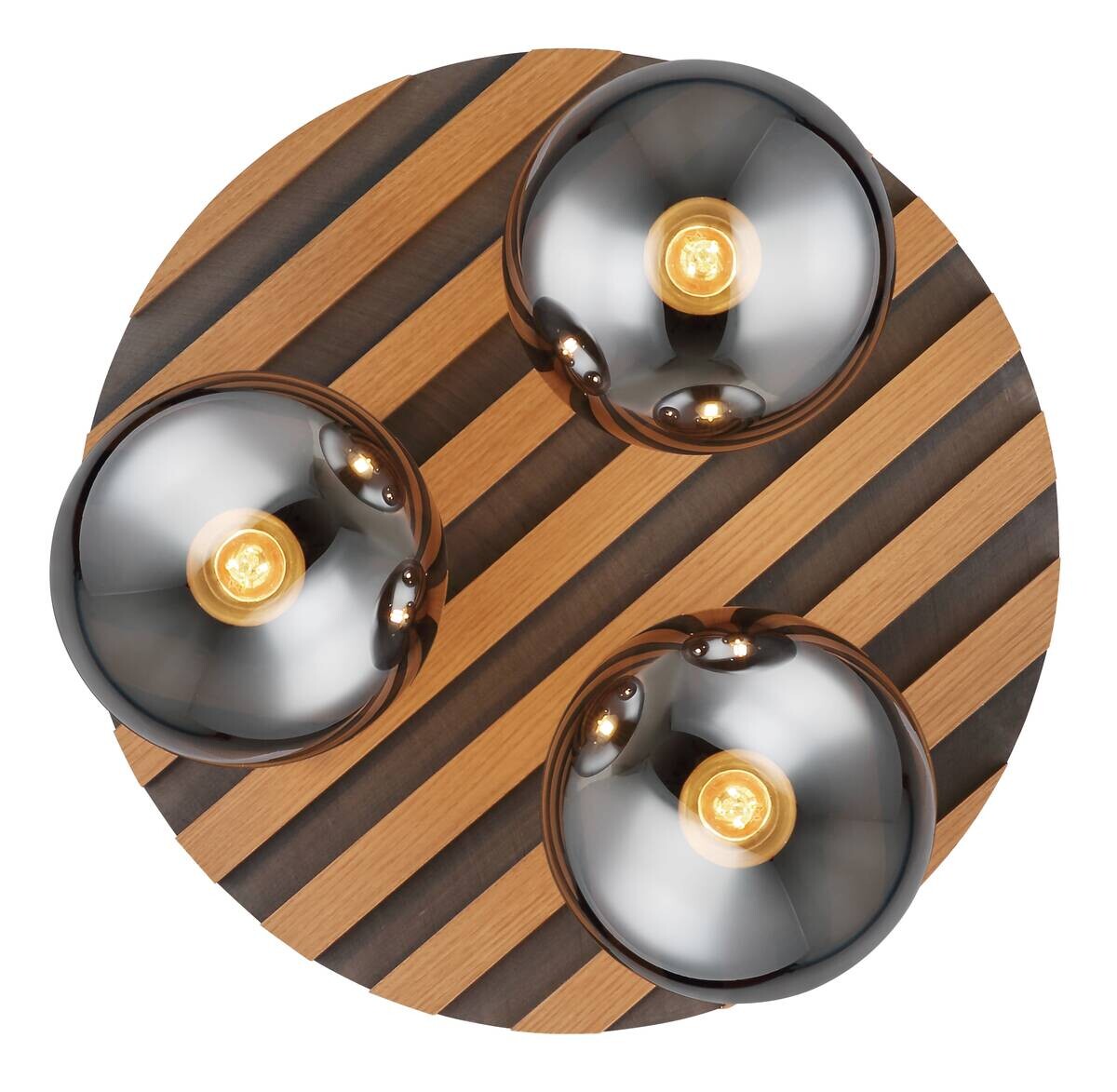GLOBO Deckenleuchte Parsons schwarz Holz Metall H/D: ca. 20x39 cm E27 3 Brennstellen
