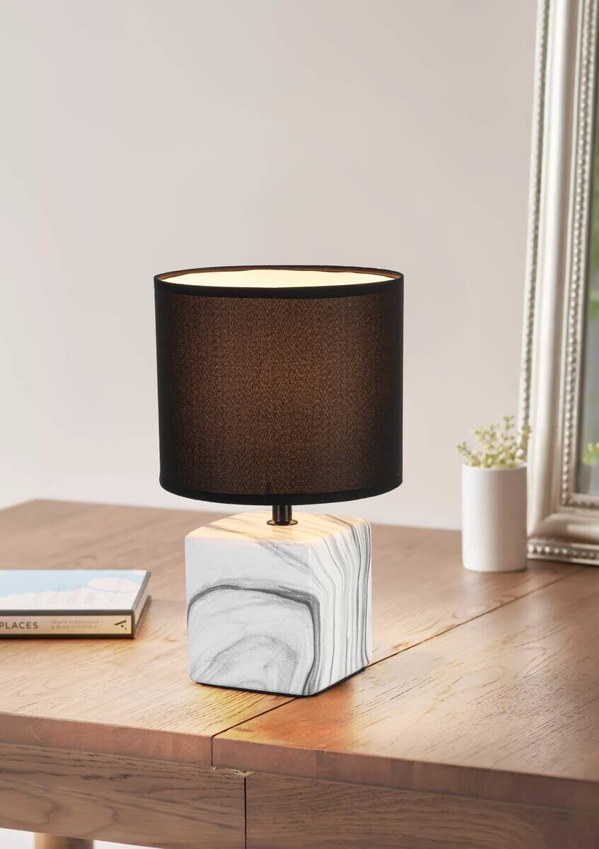 Nolo Tischleuchte Shelly weiß Keramik B/L: ca. 19x31 cm E27 1 Brennstellen