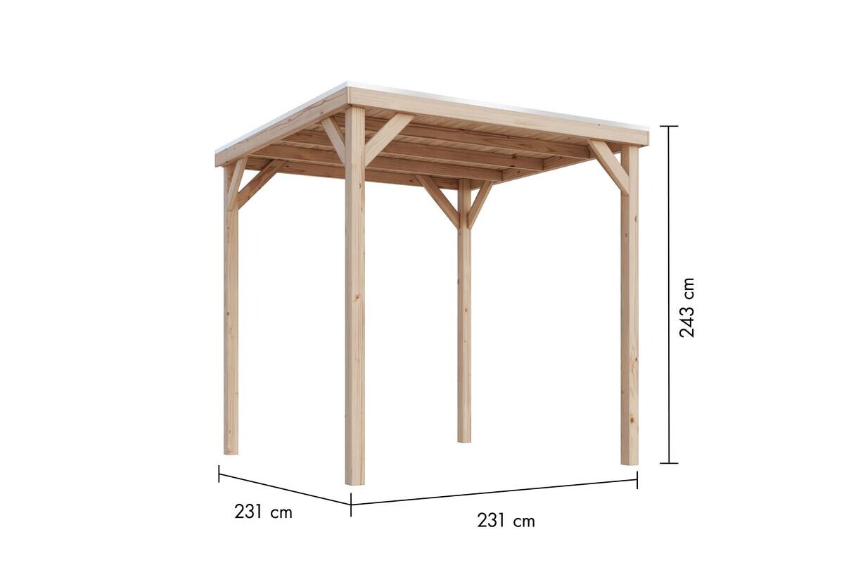 Karibu Pavillon Arizona natur Fichte B/H/T: ca. 231x243x231 cm