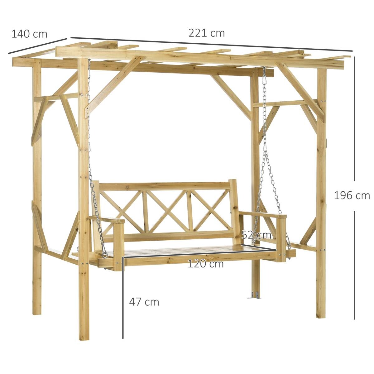 Outsunny Hollywoodschaukel mit Pergola