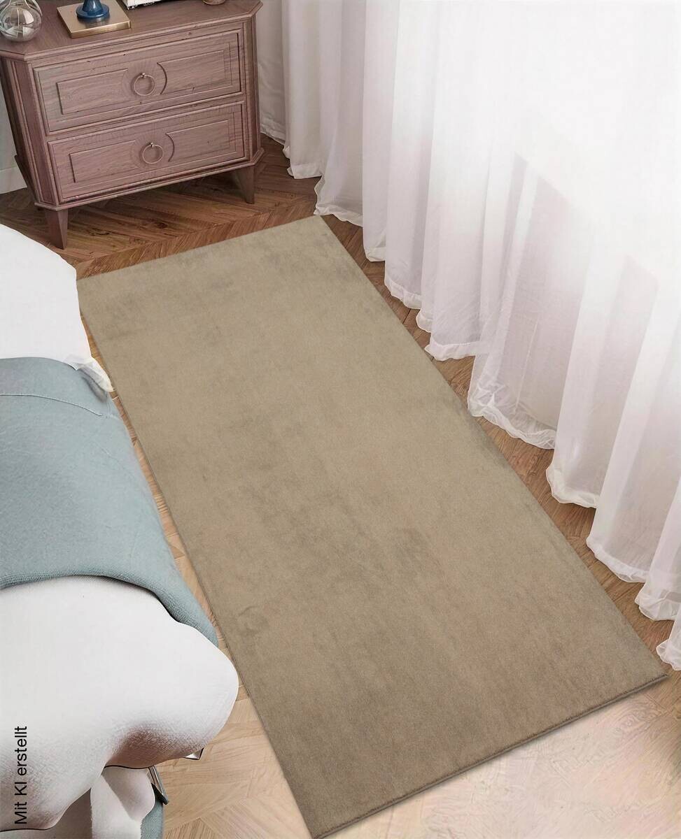 Teppich Flanell taupe B/L: ca. 80x150 cm