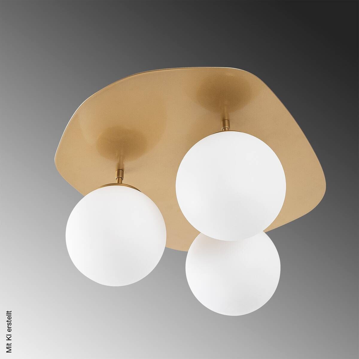 Opviq Deckenleuchte Well-11710 gold Glas B/H/T/L: ca. 37x25x44x37 cm E14 3 Brennstellen