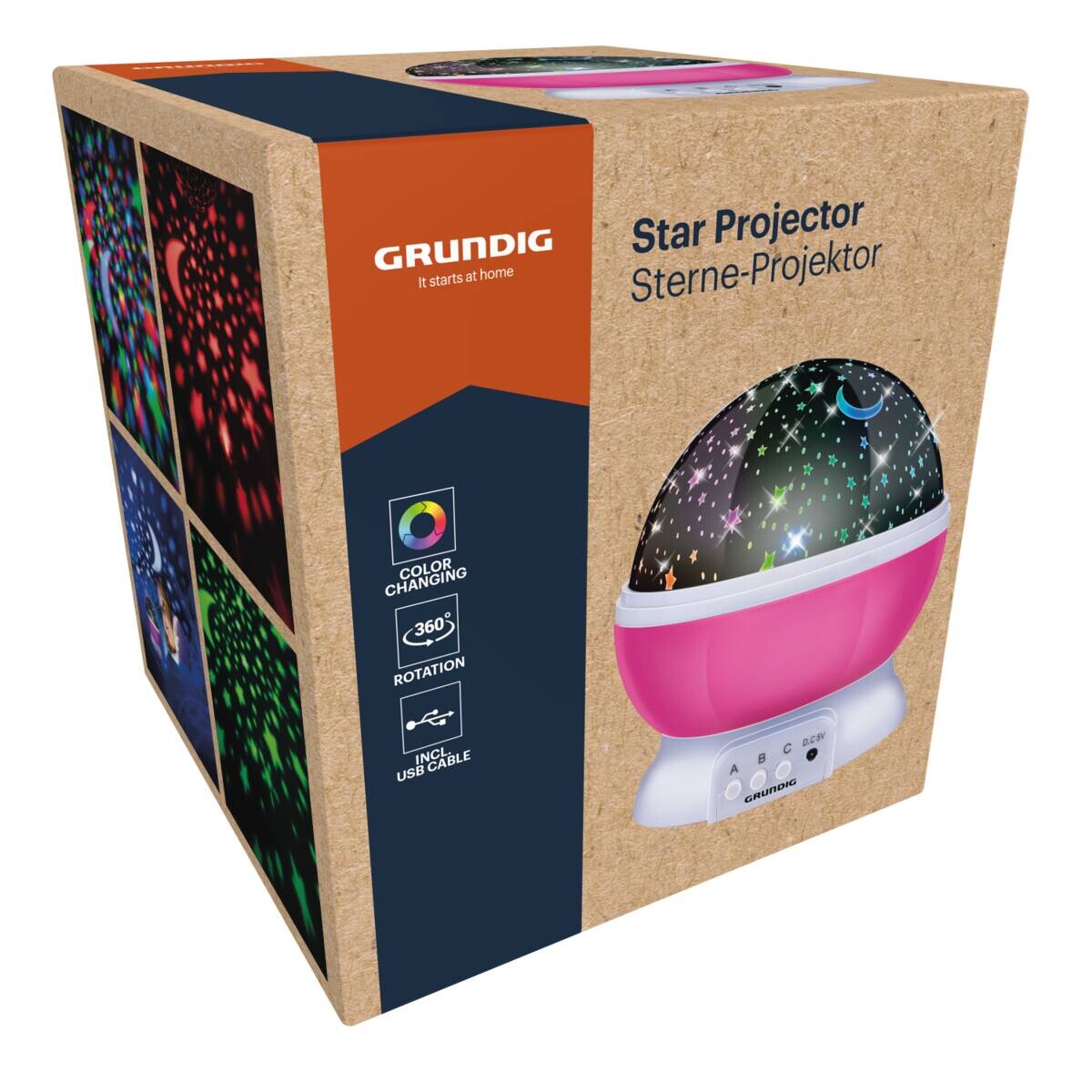 Grundig Sternenprojektor blau pink Kunststoff B/H/D: ca. 12x12x13,5 cm