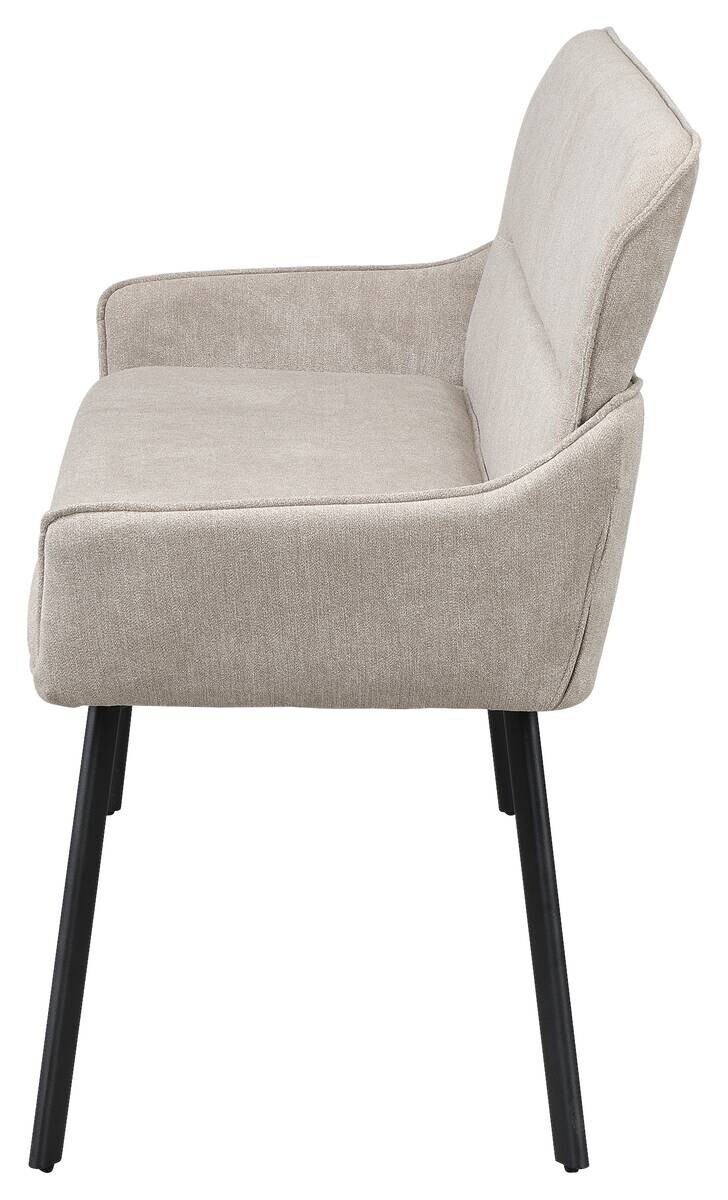 Sitzbank RICO schwarz taupe Metall Stoff B/H/T: ca. 160x90x62 cm