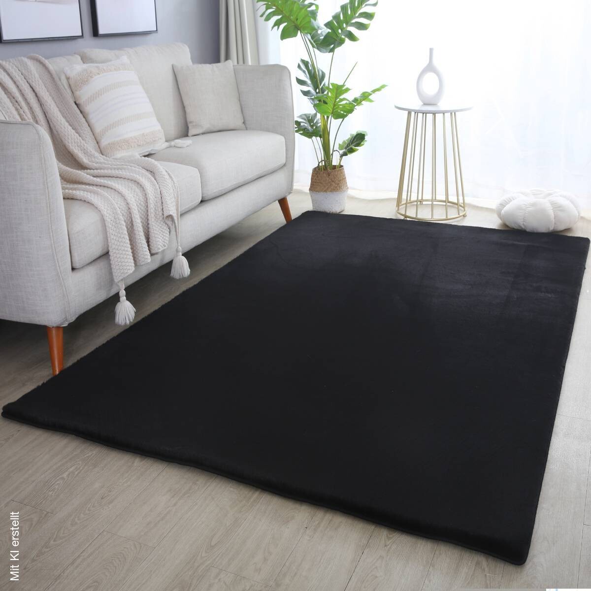 Ayyildiz Teppich POUFFY schwarz B/L: ca. 80x150 cm