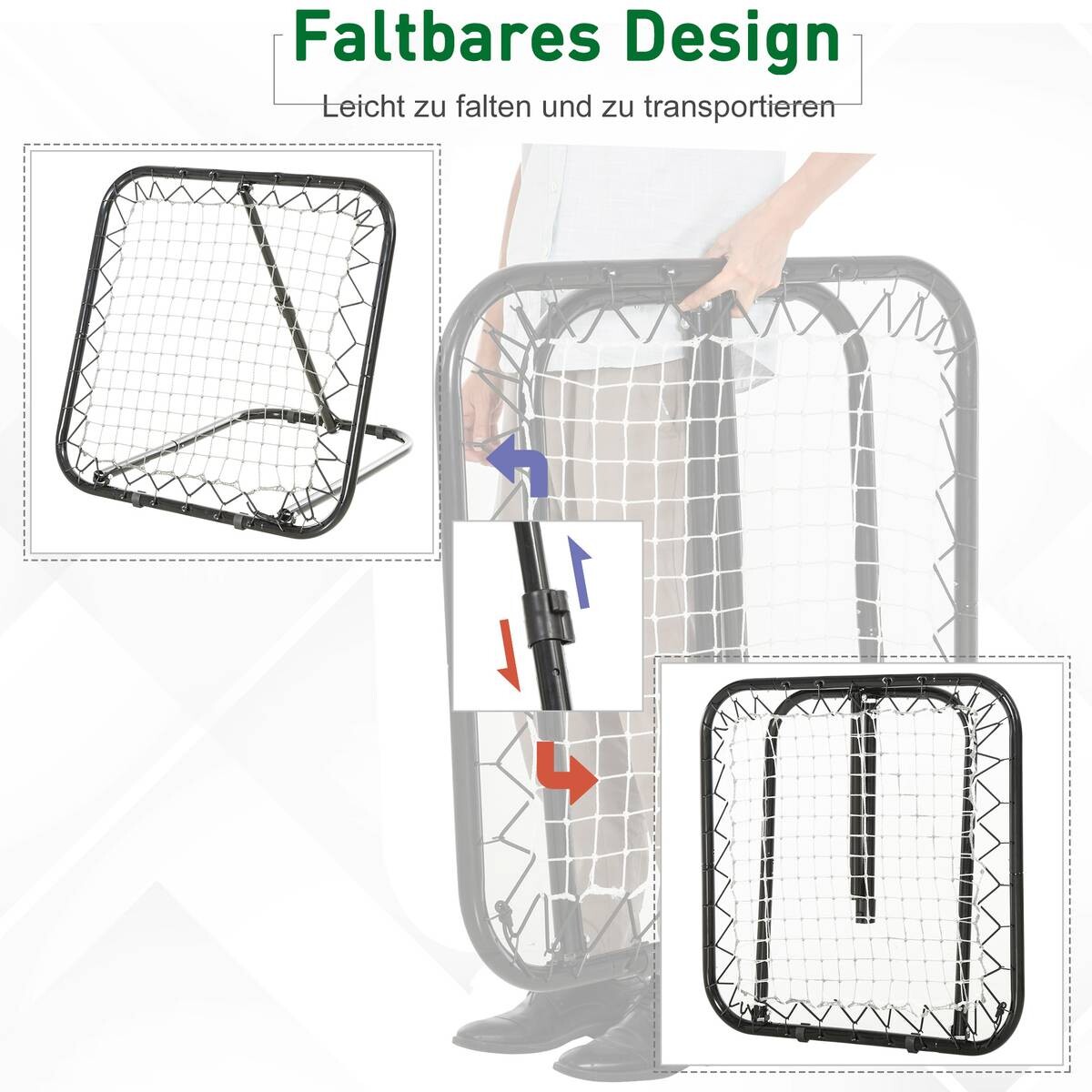 HOMCOM Rebounder schwarz B/H/T: ca. 84x84x11 cm