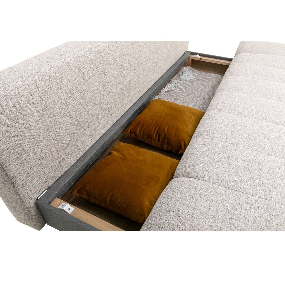 Schlafsofa hellbraun Webstoff B/H/T: ca. 195x88x95 cm