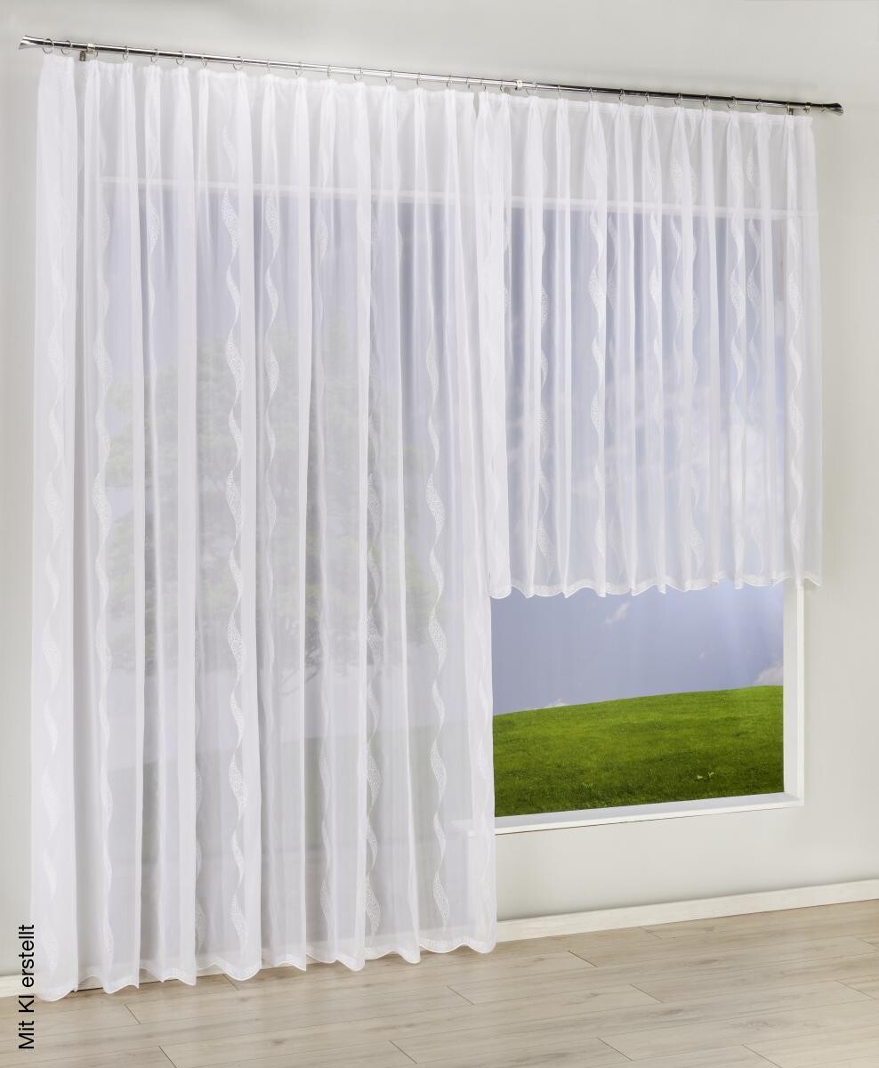 POCOline Fertigstore Sally weiß 100% Polyester B/L: ca. 300x175 cm
